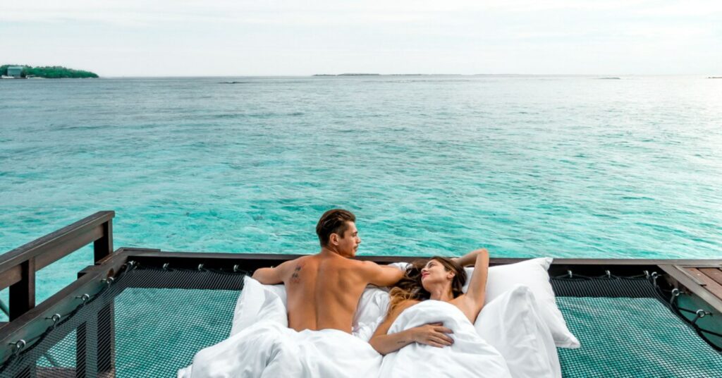 Overwater hammock Maldives villas